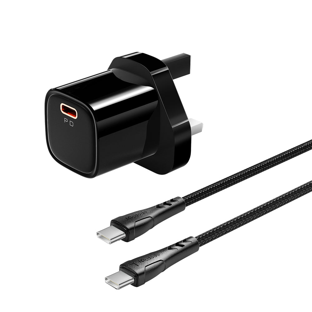 Mcdodo 20W 1A PD Fast Charger (UK) + C to C cable 1.2m