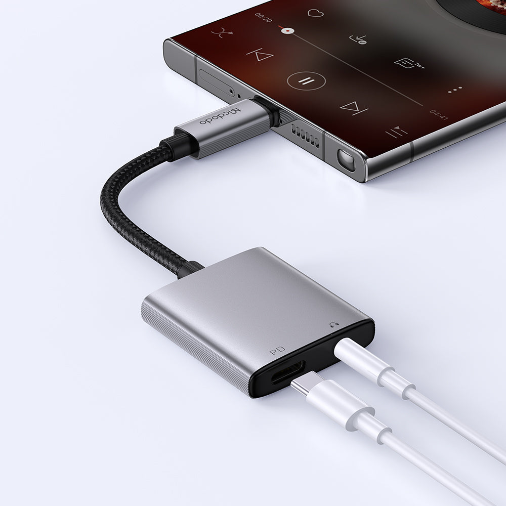 Mcdodo 2 in 1 USB-C to USB-C+DC3.5mm Audio Adapter